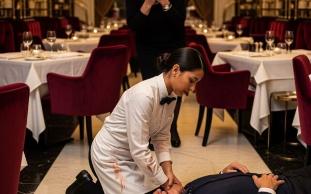 El uniforme manchado y el suspiro que detuvo el tiempo en el restaurante más lujoso de la ciudad