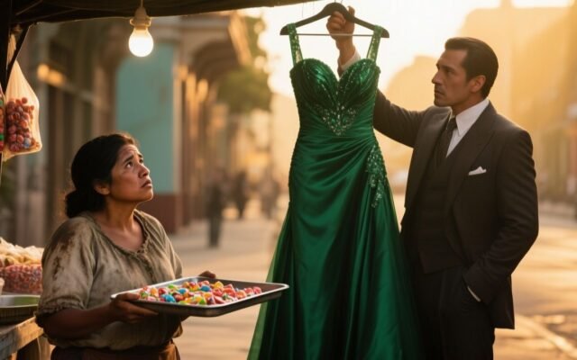 El Vestido Verde Esmeralda: La Historia de la Vendedora de Dulces que un Misterioso Millonario Transformó