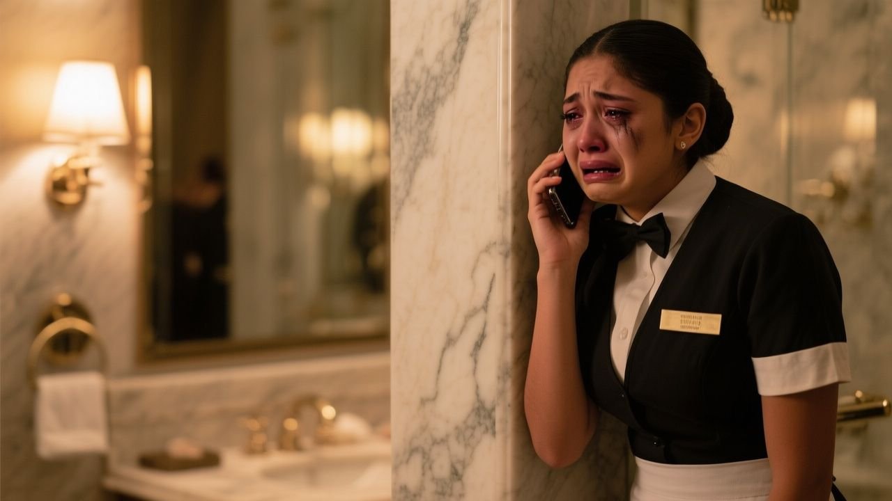 Padre elegante entrando a la gala del Hotel Cordillera para defender a su hija mesera humillada con vino