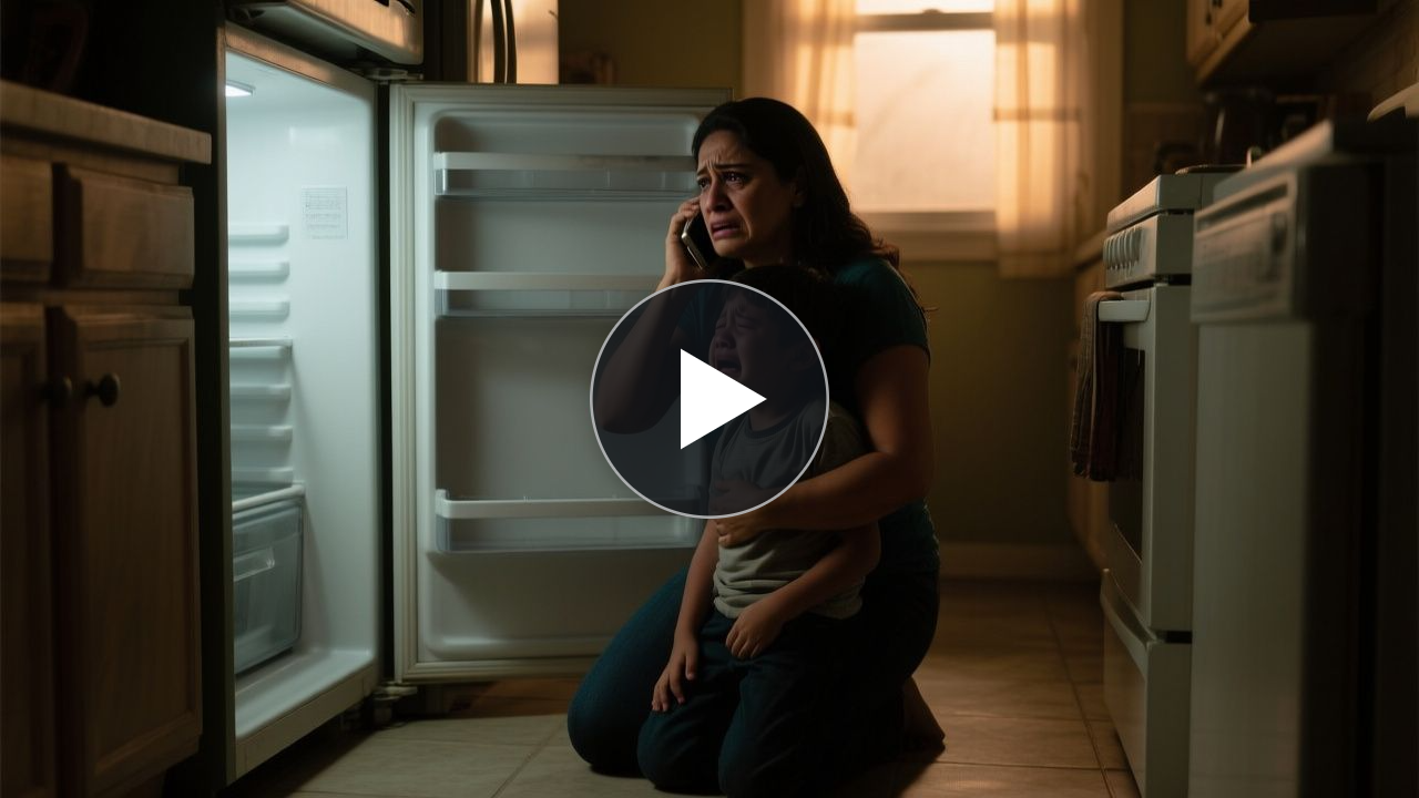 Madre abrazando a su hijo pequeño en una habitación después de encontrarlo solo y asustado en casa