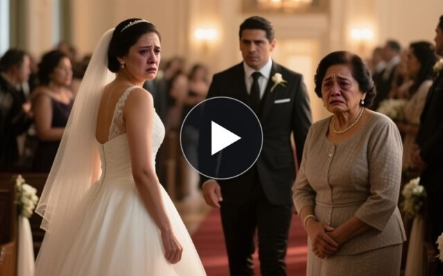 Vestido de novia tirado en el pasillo del salón de eventos durante la boda cancelada en San Miguel el Alto